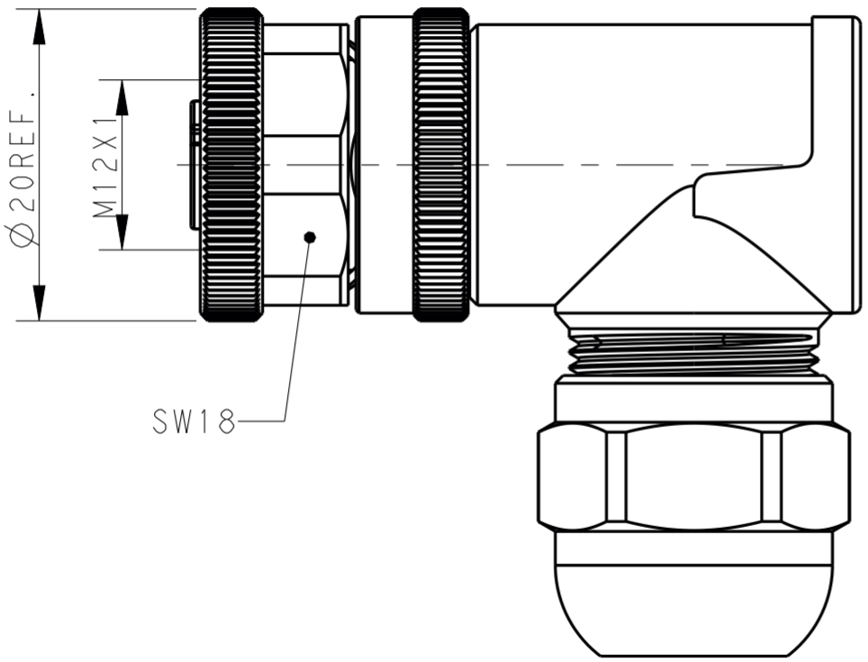 מחבר קונקטור לסנסורים זכר להלחמה לכבל TE CONNECTIVITY M12 T4112012051-000